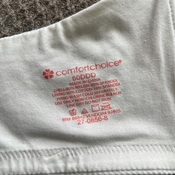 NWT Comfortchoice the petal boost bra 50DDD white - Picture 7 of 9